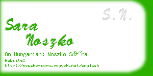 sara noszko business card